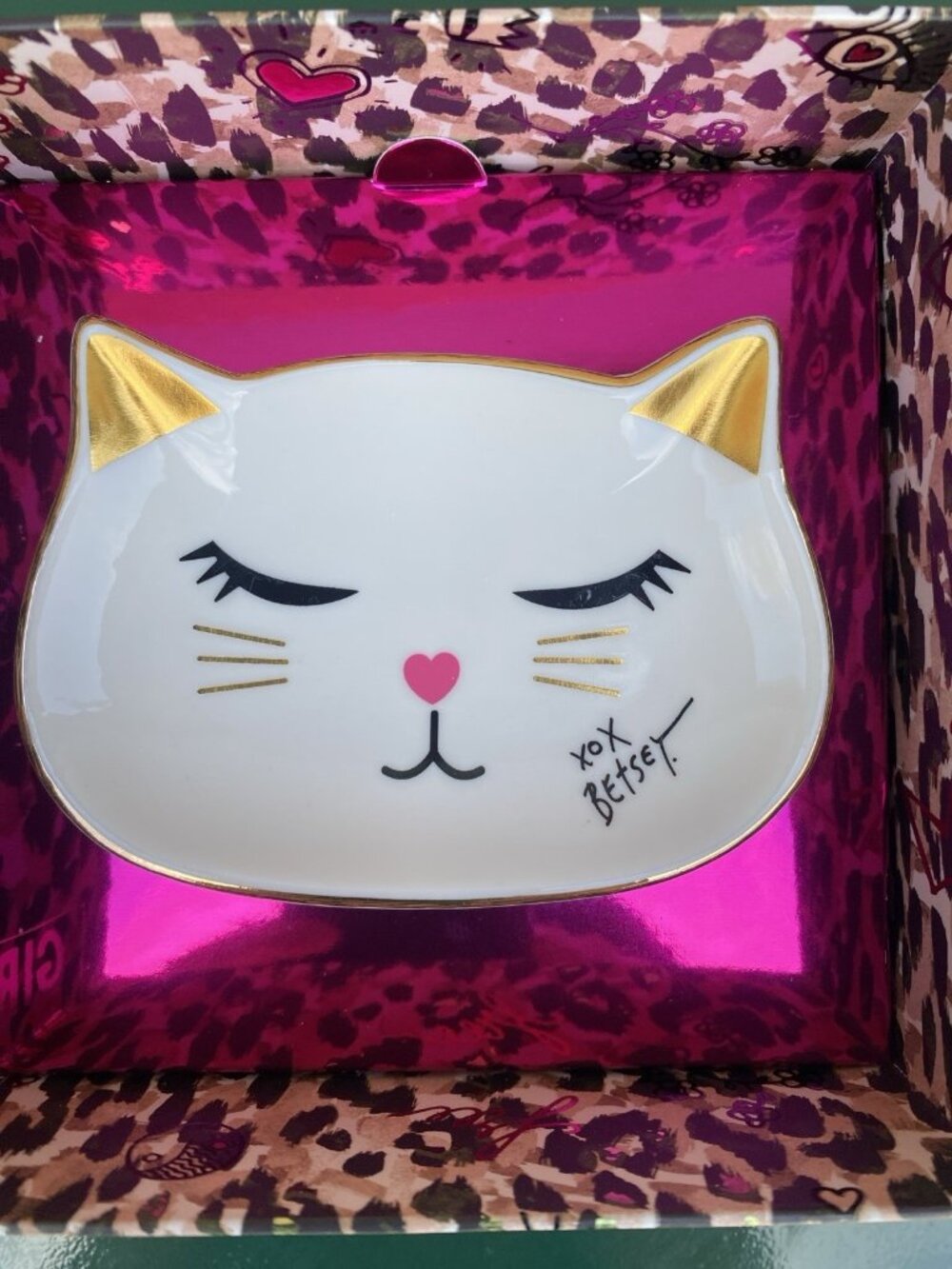 NWT Betsy Johnson Cat Trinket Dish